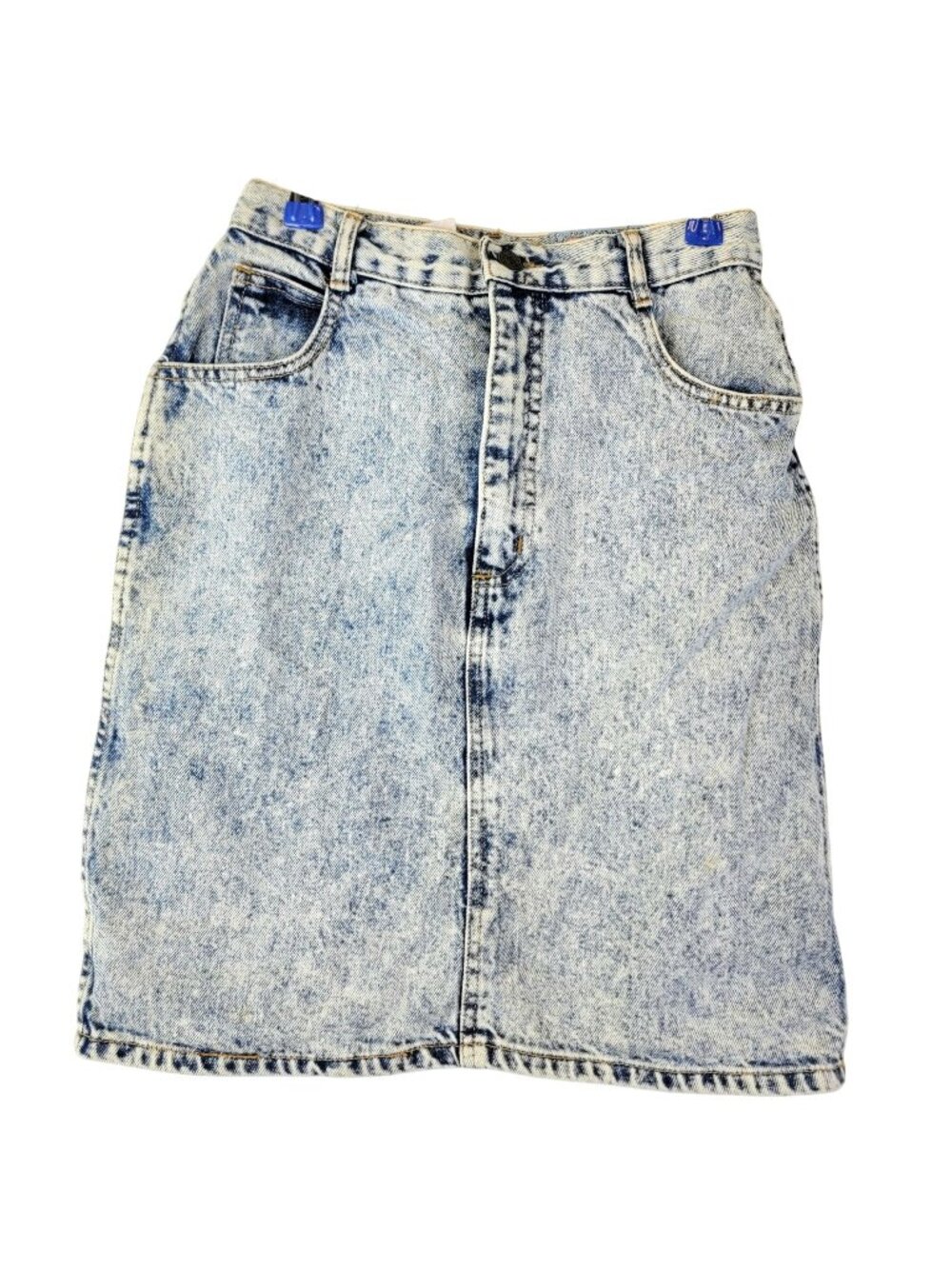 Vintage 80s Denim Mini Skirt Women Small 4 Light Wash Casual High Rise Blue Jean